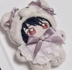 ぬい服 スタイ リボン 紫