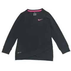 Nike DRI-FIT ブラックトレーナー 110 ピンク