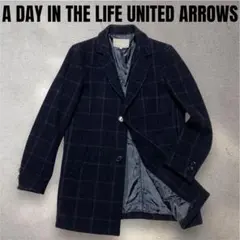 極美品 ADITL UNITED ARROWS メルトンチェスターコート S 紺
