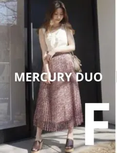 マーキュリーデュオ　レースプリントフラワープリーツスカート MERCURYDUO