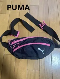 美品【プーマ】PUMAランニングウエストバッグウエストポーチブラック＆ピンク6