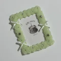 【クリアグリーン】ちゅるちゅるリボントレカケース ホイップデコ B8 韓国