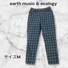 チェック柄ストレートパンツ ネイビー