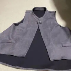 スエード風 ノースリーブジャケット