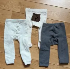 ベビータイツ 3点セット ホワイト グレー　サイズ80