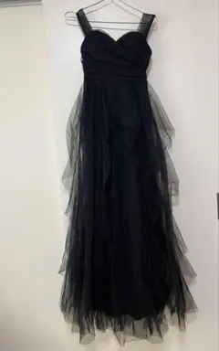 フリルブラックドレス二次会ドレスブラックワンピース結婚式