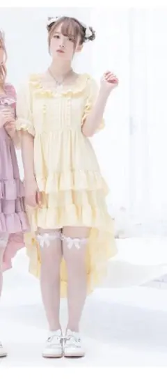 DearMyLove 妖精フィッシュテールフリルワンピース　黄色