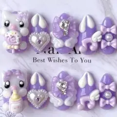 【現品】ネイルチップ 平成女児 地雷 量産 ねこ