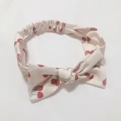 사용하지 않은 새 제품, 귀여운 베어&체리 패턴 헤어밴드