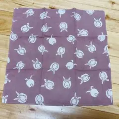 新品未使用　うさぎ柄 ハンカチ パープル　和柄