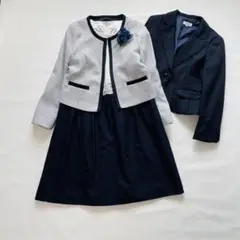 大きいサイズ しまむら 3点セットスーツ ツイード ノーカラー ママスーツ