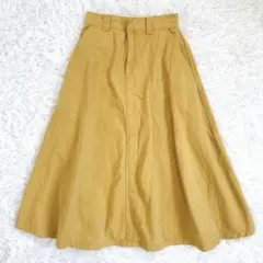 jayro コットンツイルフレアロングスカート イエローベージュ 秋に活躍♪