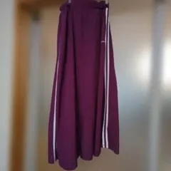 コンバース　CONVERSE　フレアロングスカート　サイドライン　ウエストゴム紫