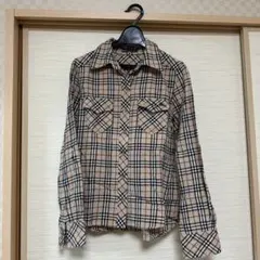 Burberry Blue Label チェック柄長袖シャツ 36