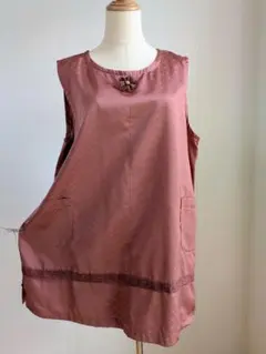 朱子織りの絹の反物、ゆったりチュニック、花モチーフ●着物リメイク●ハンドメイド