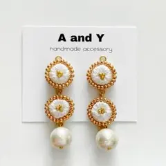 ビーズ刺繍ピアス/ビーズ刺繍イヤリング