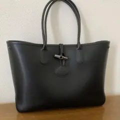 美品　LONGCHAMP ブラック トートバッグ レザー