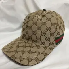 GUCCI グッチ GGキャンバス シェリーライン キャップ Mサイズ 58cm