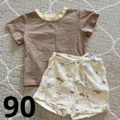 【2枚セット】 H&M 韓国子供服　90 セットアップ　Tシャツ　ショートパンツ