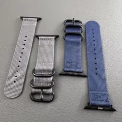 再値引き Apple Watch用バンド 2本セット ネイビー&シルバー