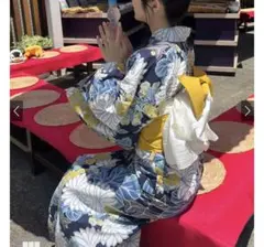 ぽっちゃんに、、デニム浴衣 帯セット フリルデザイン3L.4Lサイズ。下駄付き。 ぽっちゃんに、、デニム浴衣 帯セット フリルデザイン3L.4Lサイズ