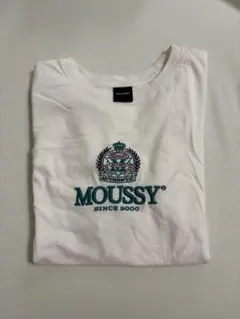 MOUSSY ロゴ刺繍 半袖Tシャツ ホワイト FREEのサムネイル