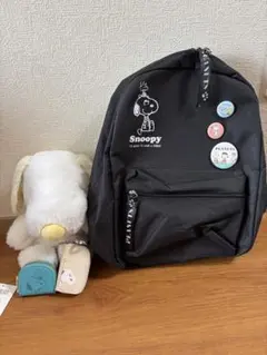 SNOOPYリュック・キーケース・小銭入れ・ぬいぐるみ、キーホルダー5点セット