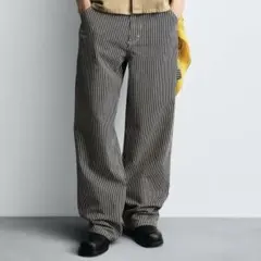 ZARA 25AW ワイド ペインターパンツ ストライプのサムネイル