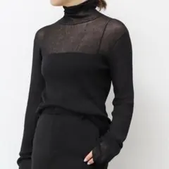 Deuxieme Classe 23AW シアータートルネック カットソー 黒のサムネイル