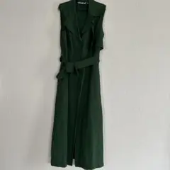 UNIQLOロングワンピースグリーン