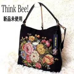 新品未使用✨シンクビー 花柄 ハンドバッグ ゴールド タグ 