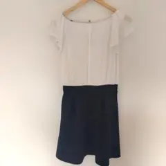 ViS 半袖 ひざ丈ワンピース バイカラーのサムネイル