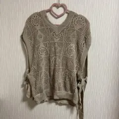 rafraf ラフラフ しまむら 透かし編み2 wayベスト