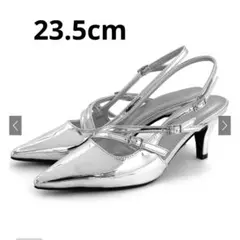 ポインテッドトゥナローストラップパンプス GRL グレイル 23.5cm