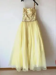 【Aimer】9号イエロー刺繍ロングドレス