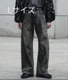 WYM VINTAGE WASHED CURVED DENIM Lサイズ