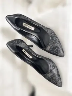 DIANA レース パンプス 23.5cm ブラック ポインテッドトゥ 箱ありのサムネイル