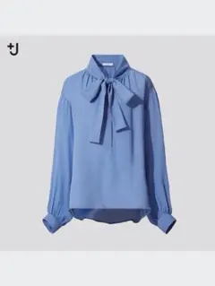 UNIQLO +J シルクギャザーブラウス M ブルー