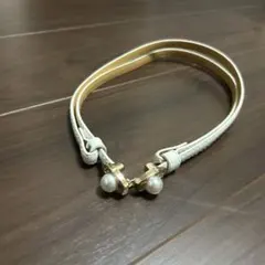 パールモチーフ ホワイト 細ベルト