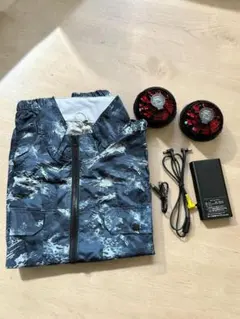 Letibe 空調服 （LL）ファン付き作業服 半袖 迷彩柄 バッテリー付