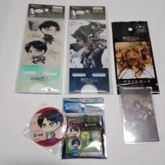 進撃の巨人　アクリルスマホスタンド、缶バッジ、アクリルカードセット