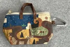 KALDI カルディ伝説柄カラビナ付きミニバッグ