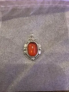 美品　シルバー925 オレンジ石 ペンダントトップ