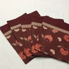 銘仙版座布団カバー　55x59cm 5枚セット