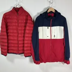 Tommy Hilfiger フラッグカラー ダウン&ナイロンジャケット M