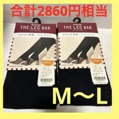 アツギ　THE LEG BAR M〜L ブラック　2足組　210デニール　タイツ