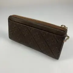 美品　marie claire マリクレール　ブラウン　レザー　長財布 エンボスのサムネイル