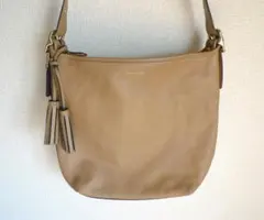 COACH　レザーショルダーバッグ　ベージュ