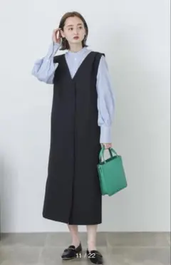 SENSE OF PLACE フロントボタンジャンパースカート