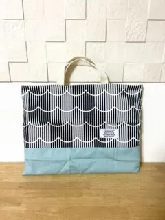 北欧なみストライプのレッスンバッグ